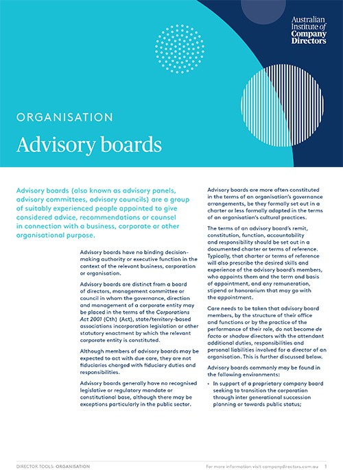 Advisory boards