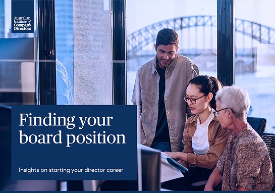 Staff working in an office with overlay text 'Finding your board position'