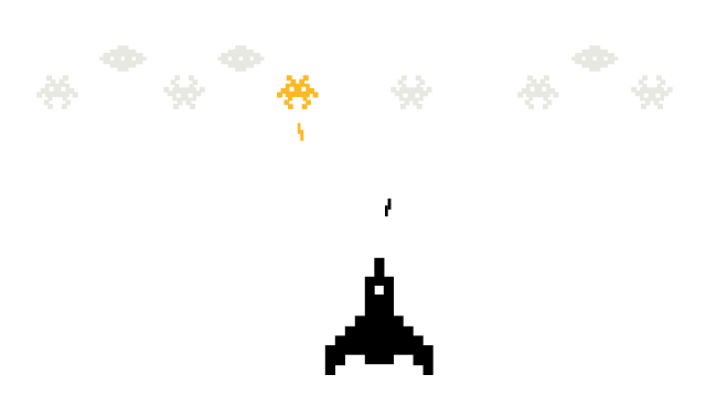 Space invaders white background