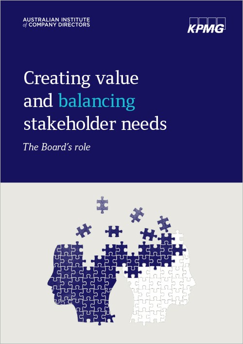 creating value and balancing stakeholder needs cover