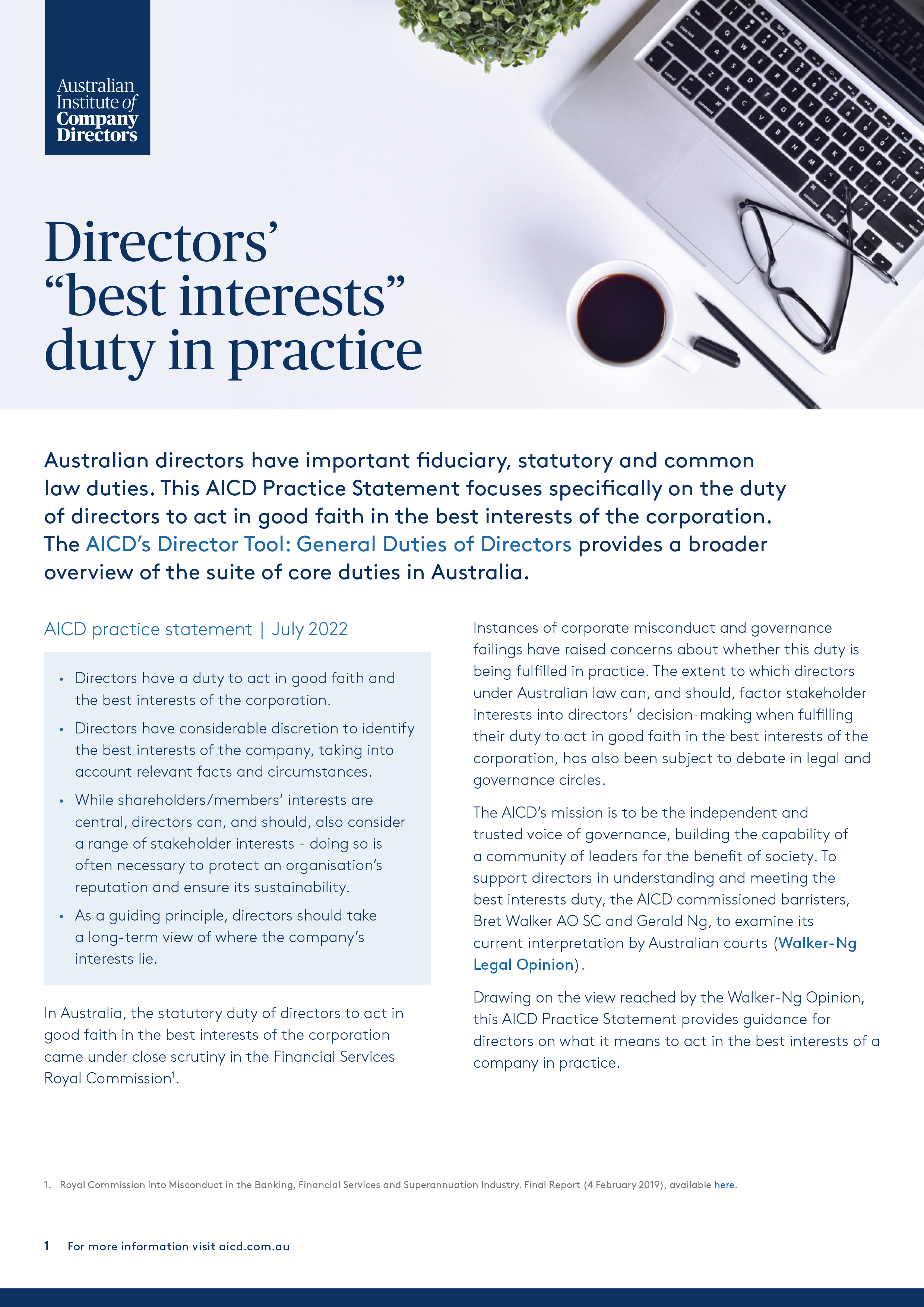 Directors' "Best Interests" Duty