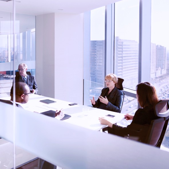 Board meeting city scape