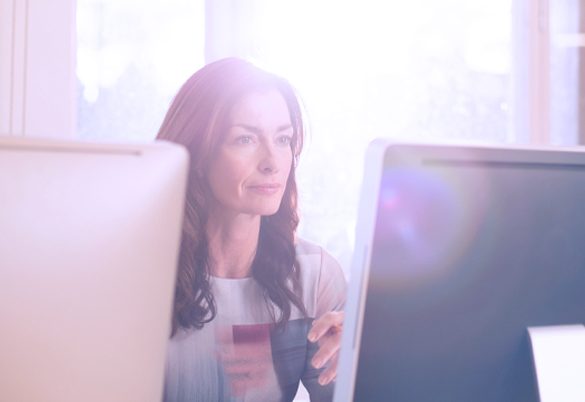 Woman working at computer