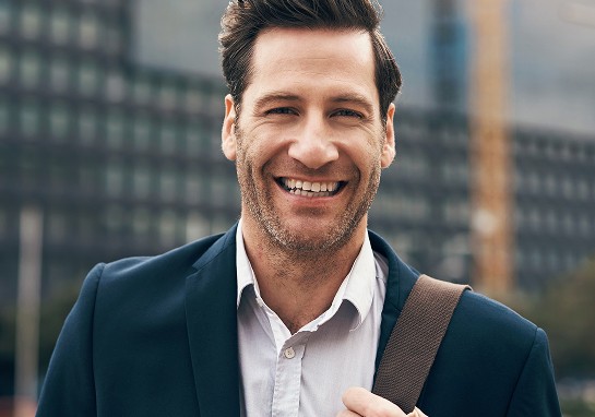 Business man smiling
