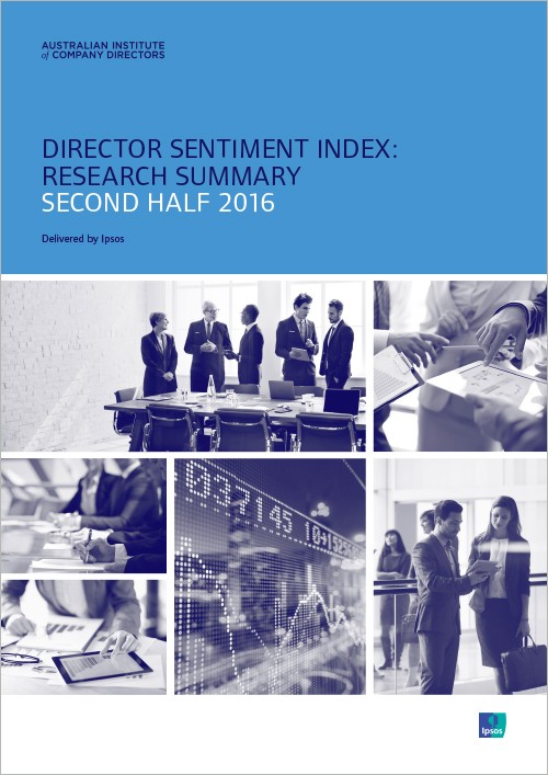 Director sentiment index research summary second half 2016 front cover Director sentiment index research summary second half 2016 front cover