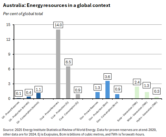 Per cent of global total. Source: 2025 Energy Institute Statistical Review of World Energy.