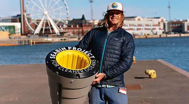 Man holding SeaBin Invention Man holding SeaBin Invention