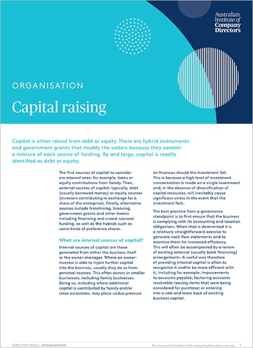 Capital raising