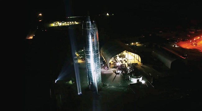 Space shuttle at night