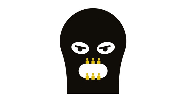 Face mask with people as teeth Face mask with people as teeth