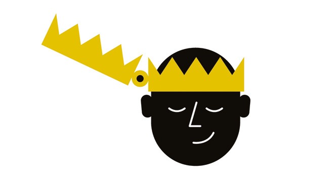 crown on head