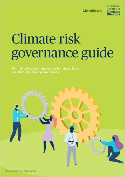 Climate governance guide report cover Climate governance guide report cover