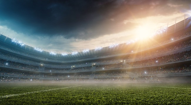 Football stadium at night time Football stadium at night time