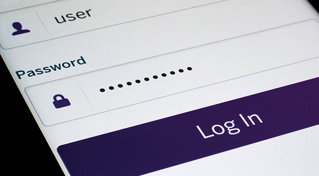 Login screen on mobile app Login screen on mobile app
