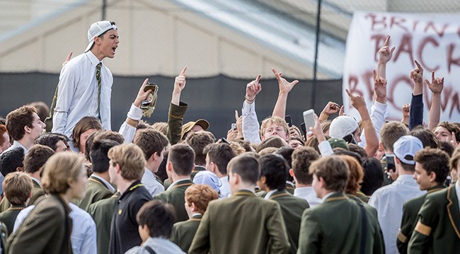 crowd of school children